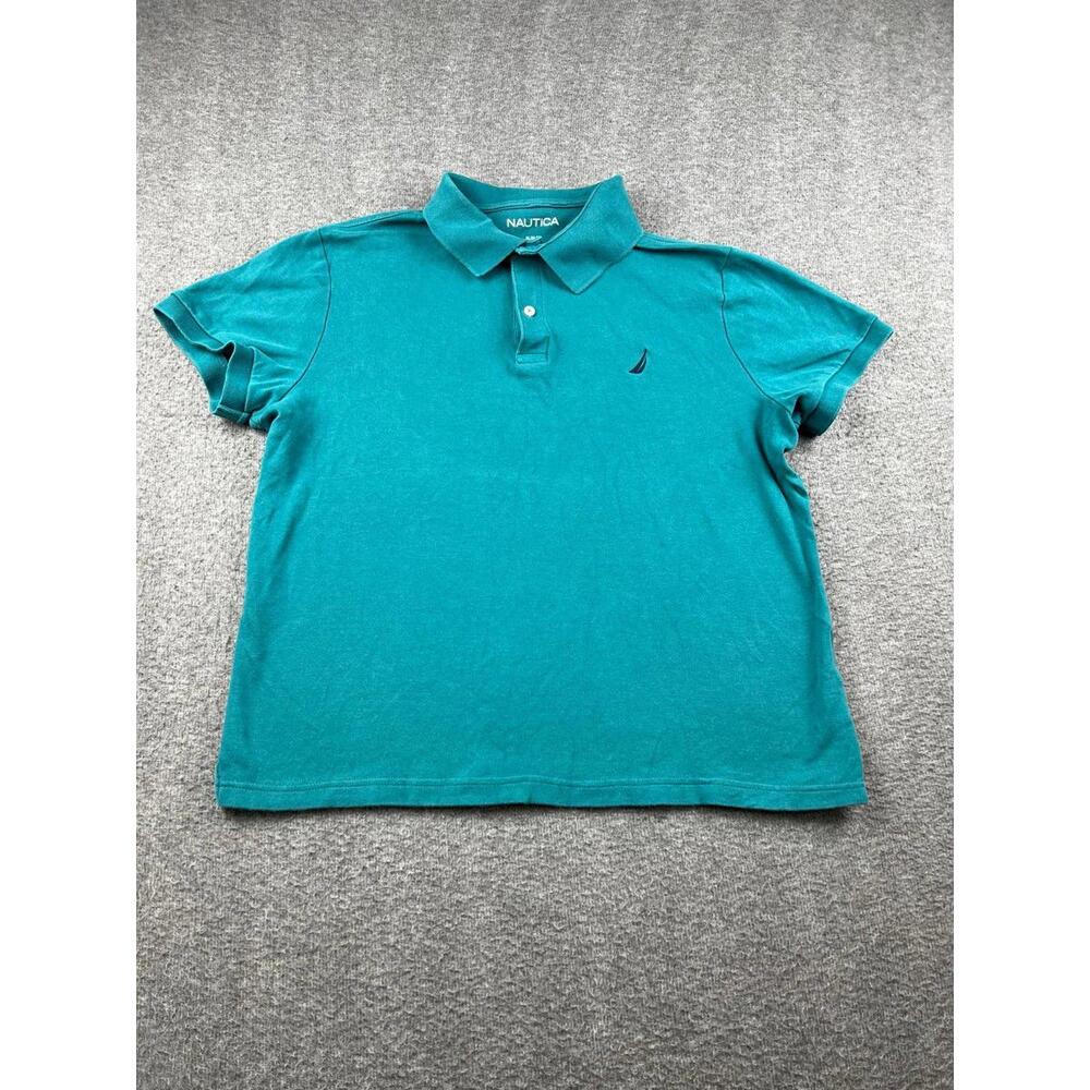 Nautica Men's Slim Fit Polo Shirt Large Teal